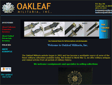 Tablet Screenshot of oakleafmilitaria.com